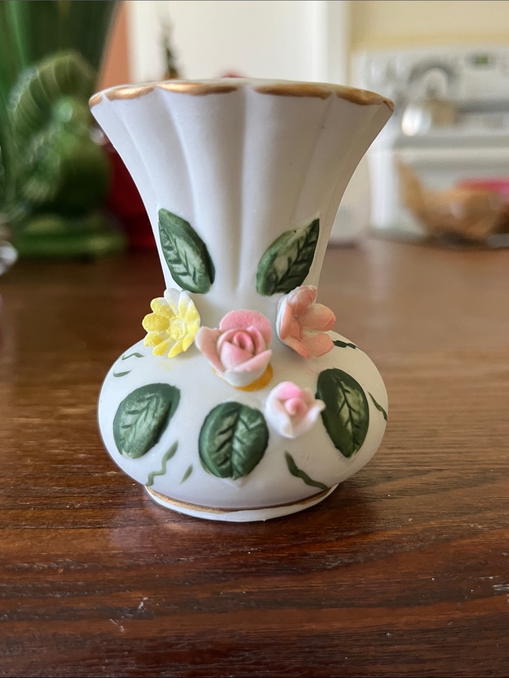 Vintage Decorative Bisque Porcelain Bud Vase